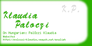 klaudia paloczi business card